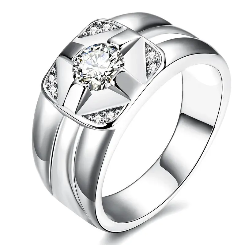 Jewellery Charms 18K Real Gold Plated Engagement Ring Starlight Anillos Sport314 7