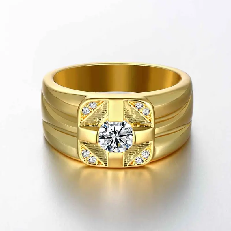 Jewellery Charms 18K Real Gold Plated Engagement Ring Starlight Anillos Sport314 8