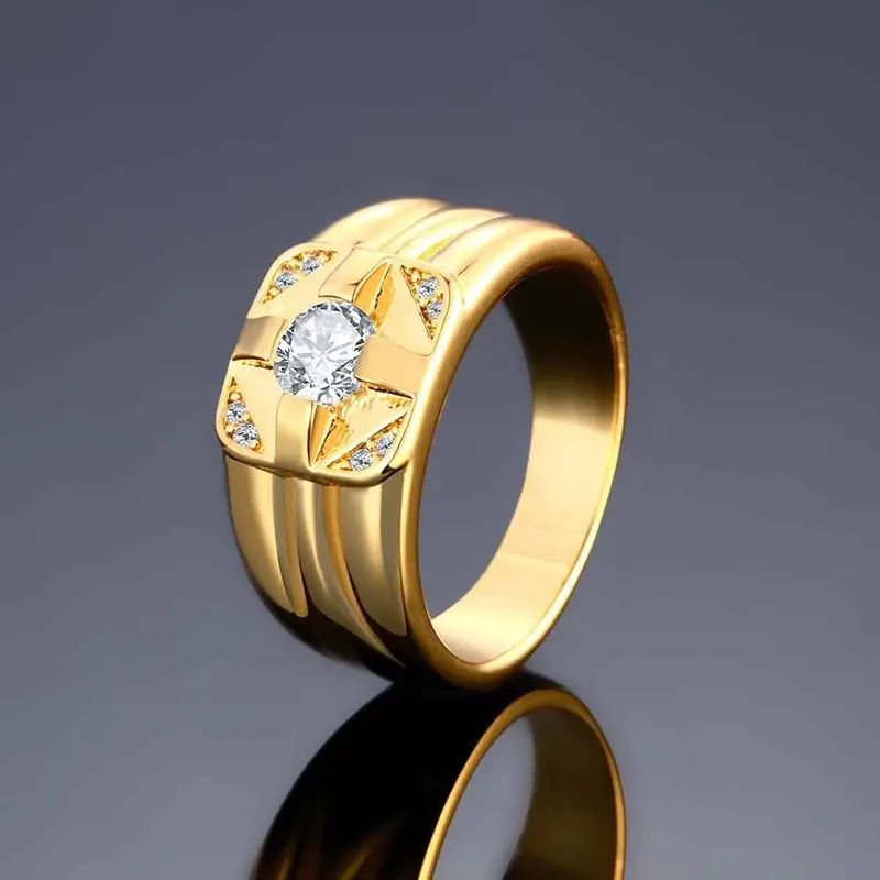 Jewellery Charms 18K Real Gold Plated Engagement Ring Starlight Anillos Sport314 9