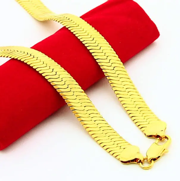 Jewellery Charms 24K Gold Plated Necklace Men Wide Braid Tattoo Choker S In Euros Yhdn 32 2