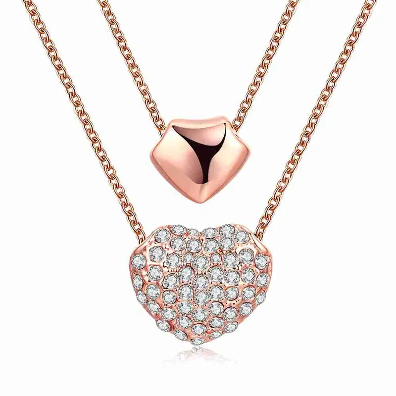 Jewellery Charms Austrian Crystal Choker Necklace Inlay Crystal Heart Perfume Women Horloge 1