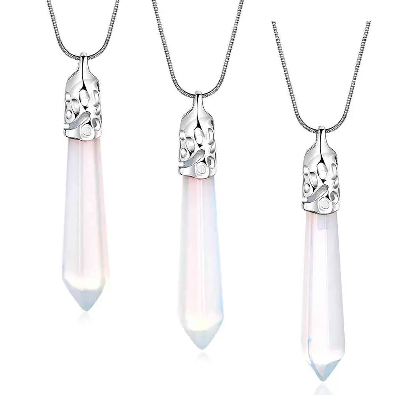 Jewellery Charms Druzy Stone Necklace Women Tip Column Multi-Layer Necklaces Costume Jewellery291 1