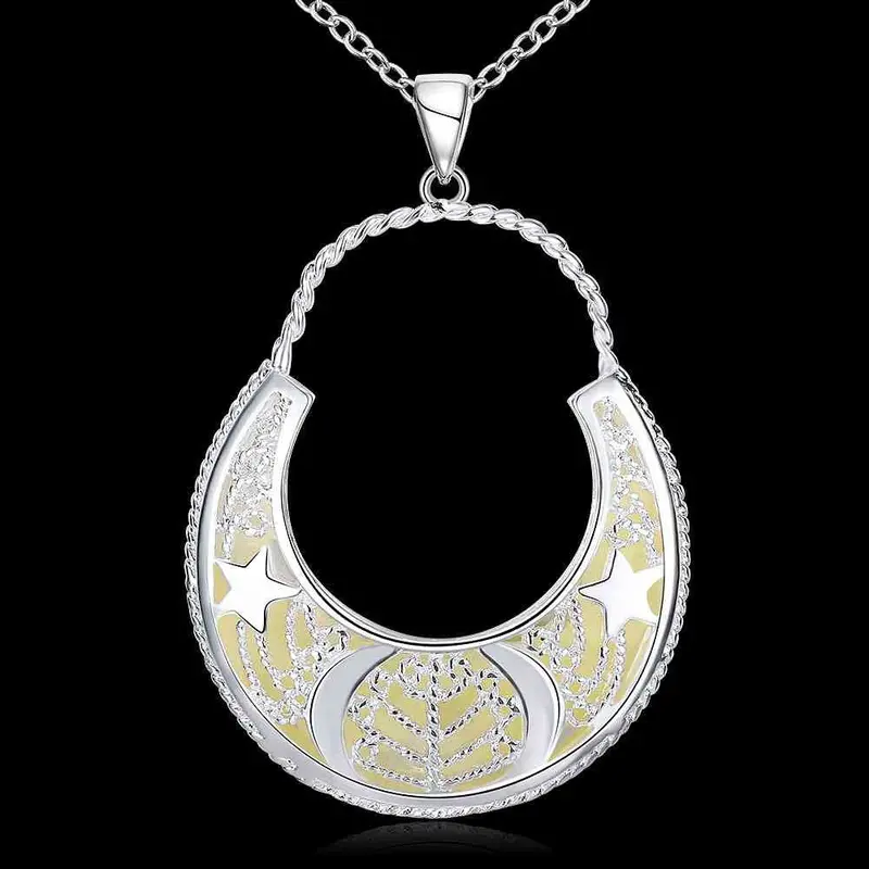 Jewellery Charms Glowing Luminous Collar Necklace Hollow Moon Maxi Colar Wedding Luyn 45 1