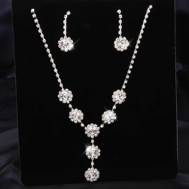 Jewellery Charms Jewelry Sets Crystal Eearrings&Necklace Wedding African Jewelry Set Joias169 1
