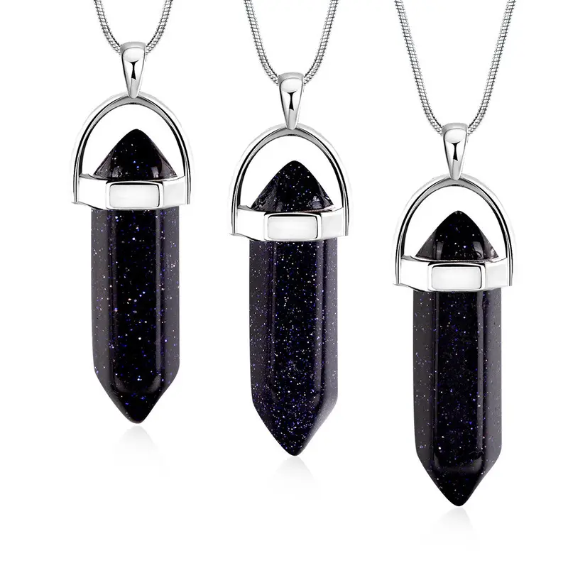 Jewellery Charms Natural Stone Pendant Prism Collier Wedding Decoration292 1