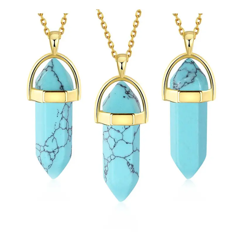 Jewellery Charms Natural Stone Pendant Prism Collier Wedding Decoration292 12