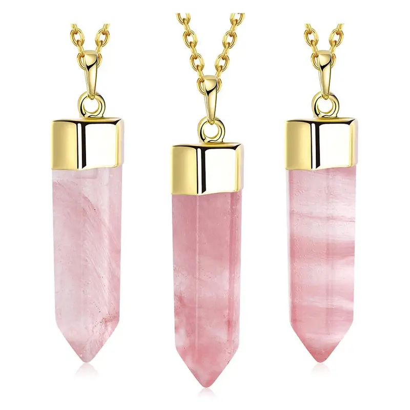 Jewellery Charms Natural Stone Pendant Prism Collier Wedding Decoration292 16