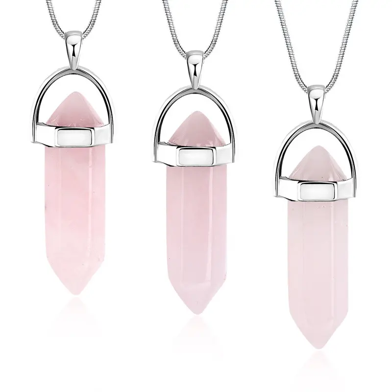 Jewellery Charms Natural Stone Pendant Prism Collier Wedding Decoration292 2