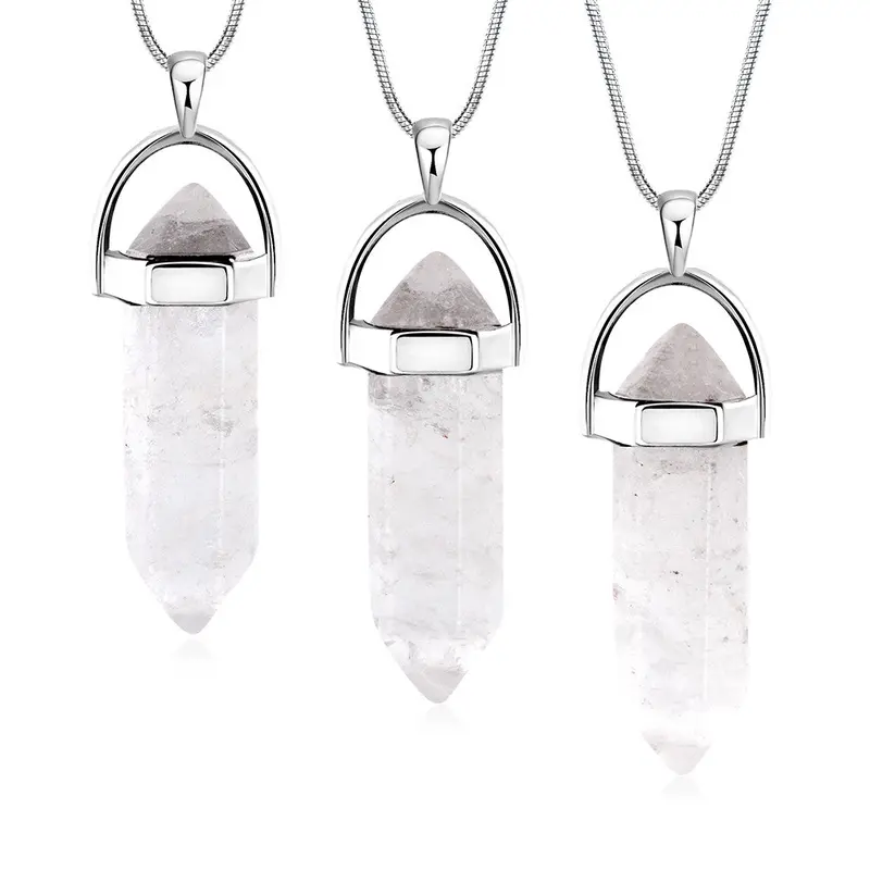 Jewellery Charms Natural Stone Pendant Prism Collier Wedding Decoration292 4