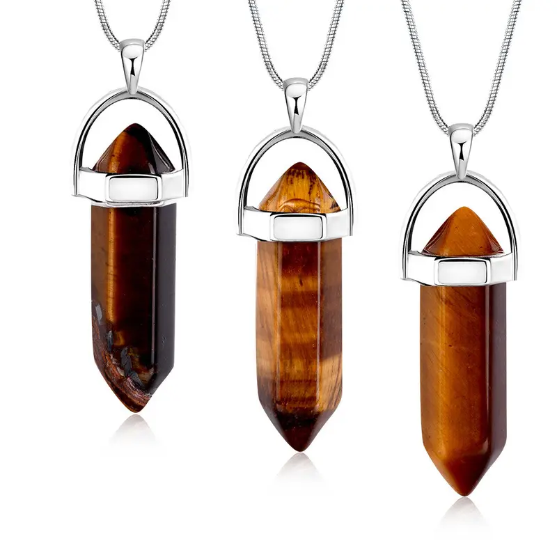 Jewellery Charms Natural Stone Pendant Prism Collier Wedding Decoration292 5