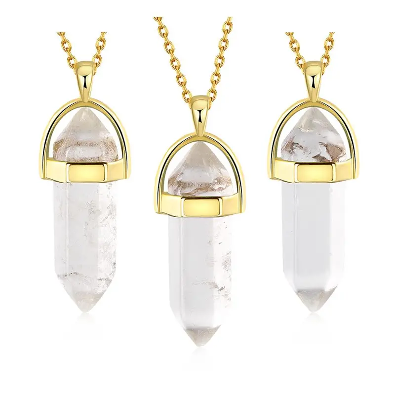 Jewellery Charms Natural Stone Pendant Prism Collier Wedding Decoration292 9