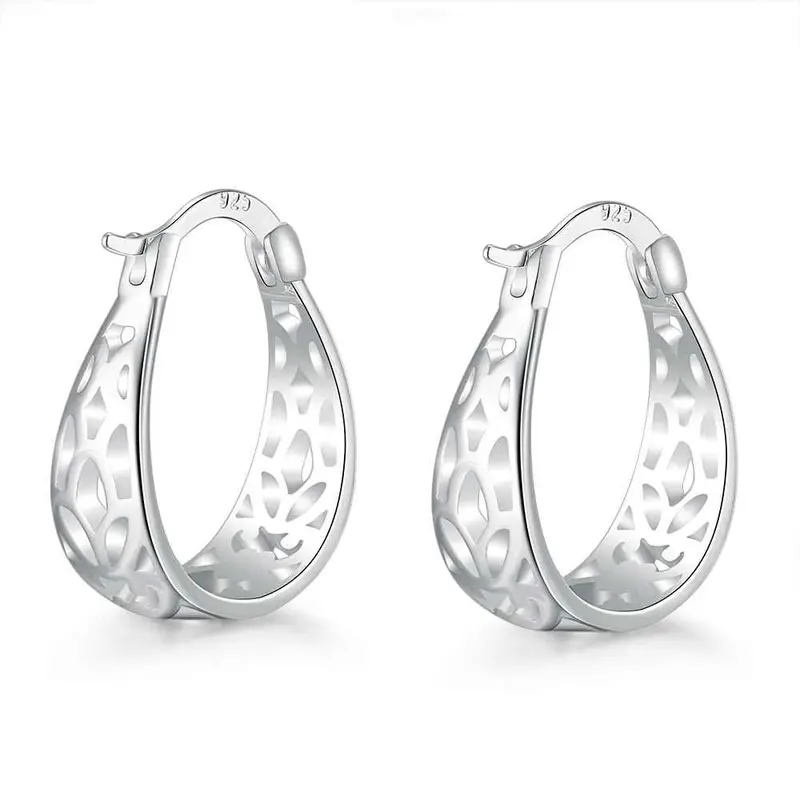 Jewellery Charms Silver Earing Circular Hollow Clip Brincos Diy 631 1