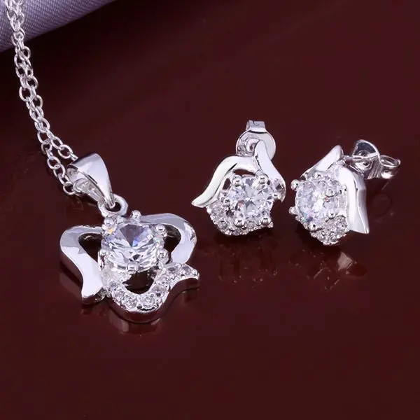 Jewellery Charms Silver Jewelry Set White Rose E+N African Jewelry Set Ruby Jewelry  9 1