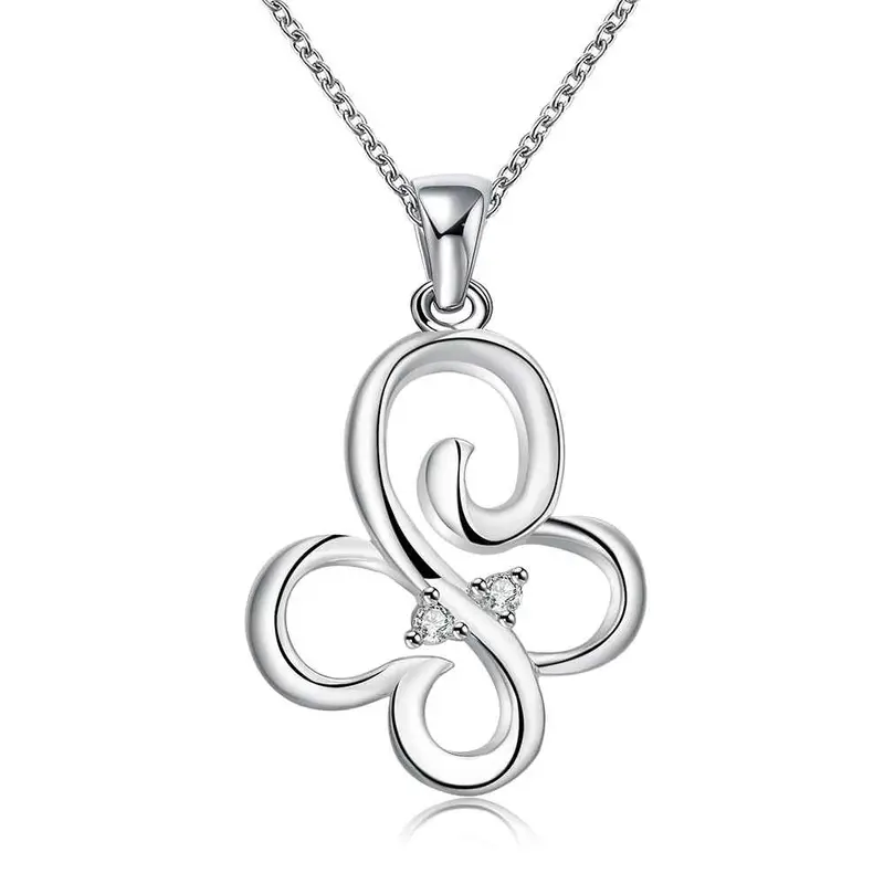 Jewellery Charms Silver Pendant Butterfly Insets Colar Love 698 1