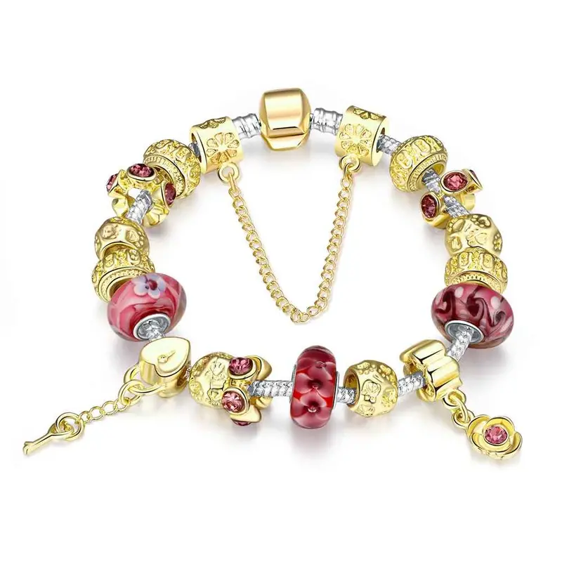 Jewellery Charms Silver Plated Charm Bracelet Road Multicolored Beads Pulsera Costume Jewellery 1