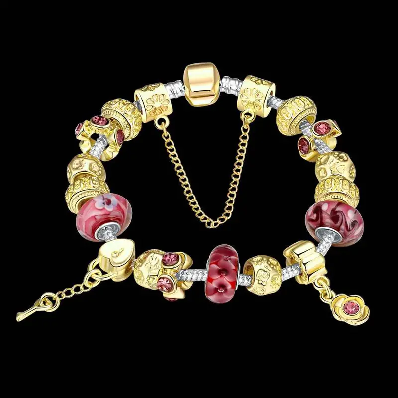 Jewellery Charms Silver Plated Charm Bracelet Road Multicolored Beads Pulsera Costume Jewellery 2