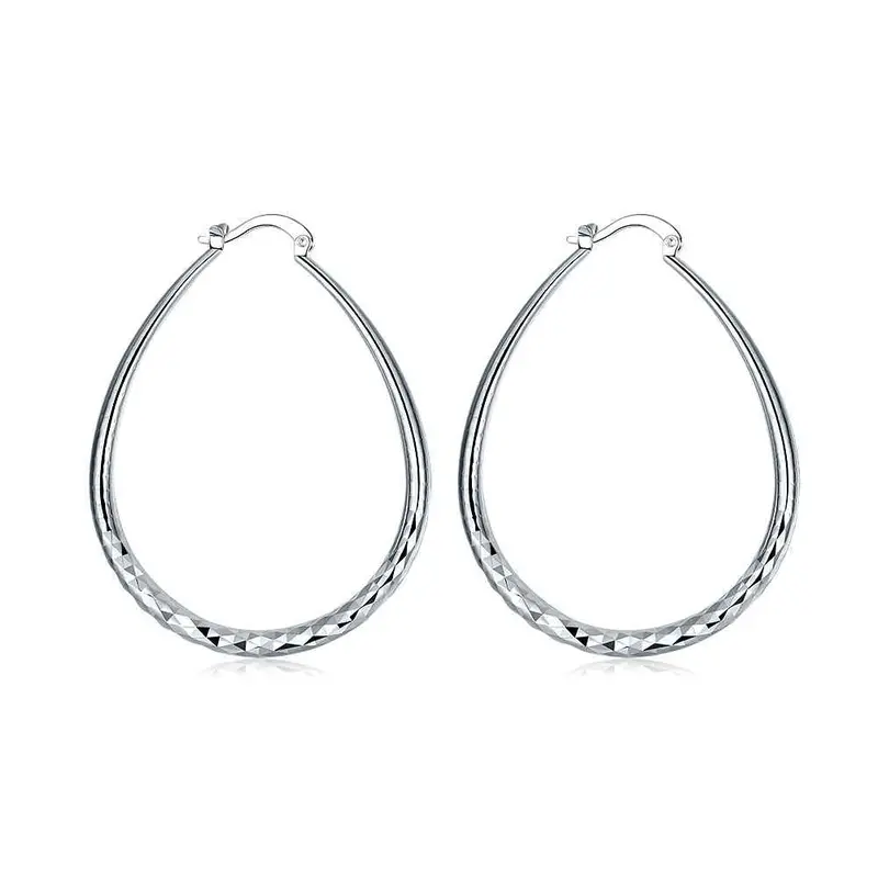 Jewellery Charms Silver Plated Earring Prismatic Section Hoop Brinco Personalized 1