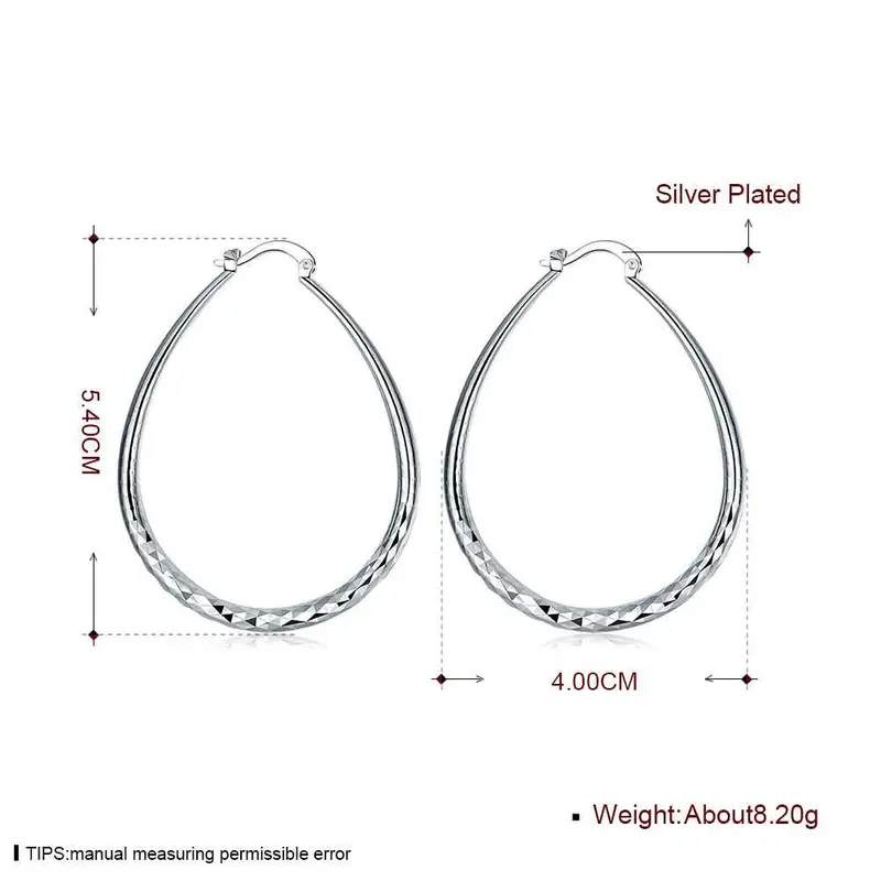 Jewellery Charms Silver Plated Earring Prismatic Section Hoop Brinco Personalized 2