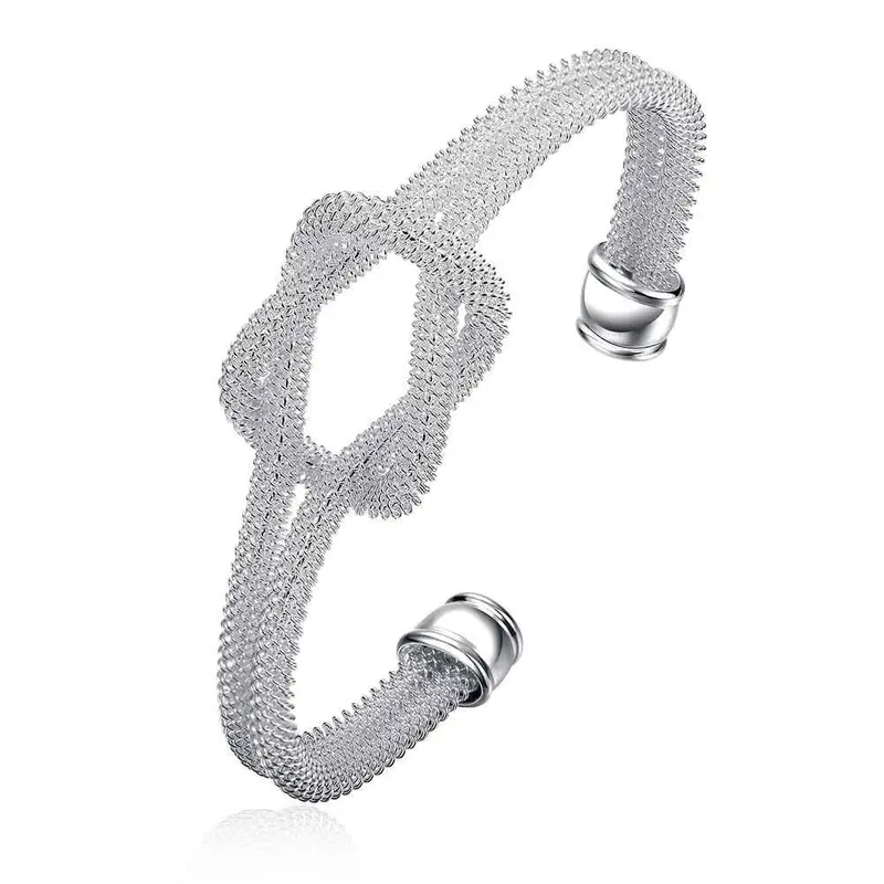 Jewellery Charms Silver Plated Friendship Bangle Knotted Mesh Women Bracelet Bijoux Femme Smtb 91 1