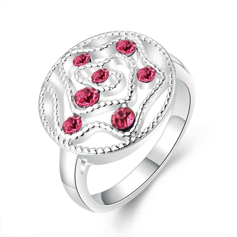 Jewellery Charms Silver Plated Ring Hollow Circular Insets Aliancas Diy 677 1