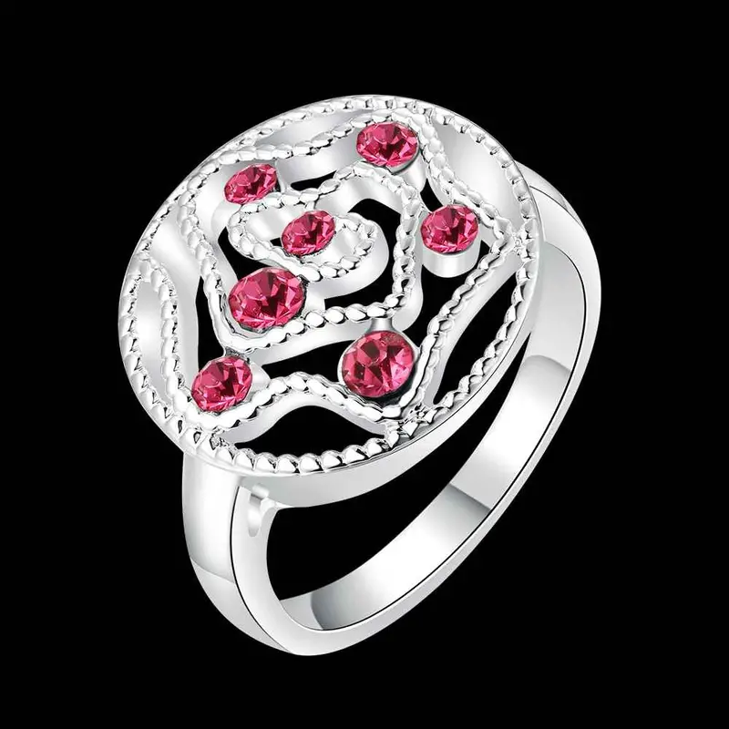 Jewellery Charms Silver Plated Ring Hollow Circular Insets Aliancas Diy 677 2