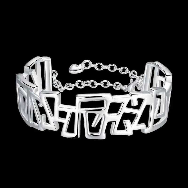 Jewellery Charms Silver Plated Rough Men Bracelet Love Smtb239 2