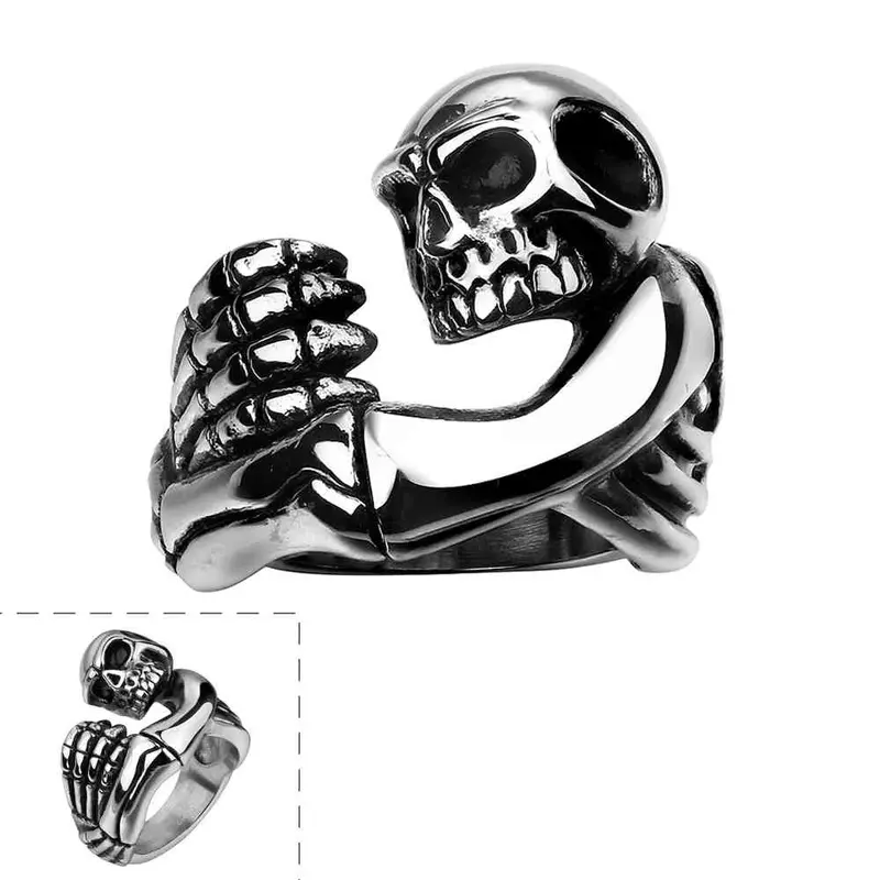 Jewellery Charms Stainless Steel Ring Skull Shaped Anel De Ouro Mayar 42 1