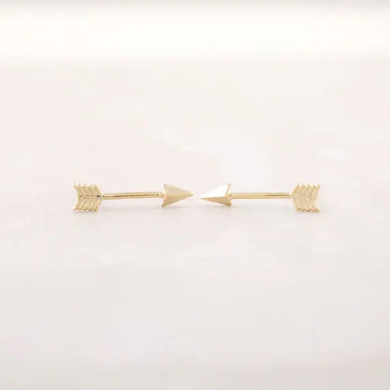 Jewelry 18K Gold Arrow Studs Earrings And Unique Silver Earrings 10Pcs-S001 1