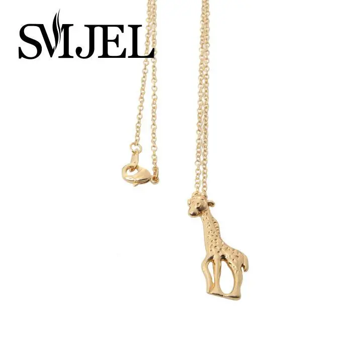 Jewelry 18K Gold Plated Cute Giraffe Long Necklace Vintage Gift N150 1