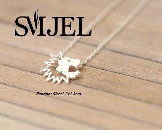 Jewelry 18K Gold Plated Lion Head Necklace Tiny Animal Charm Necklaces Jewelry N129 1