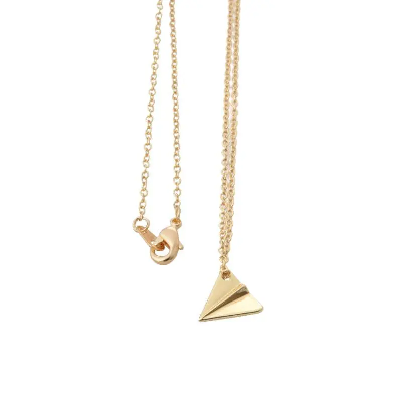 Jewelry 18K Gold Plated Paper Origami Plane Necklaces Minimalist Plane Necklace Gift 30Pcs-N011 1