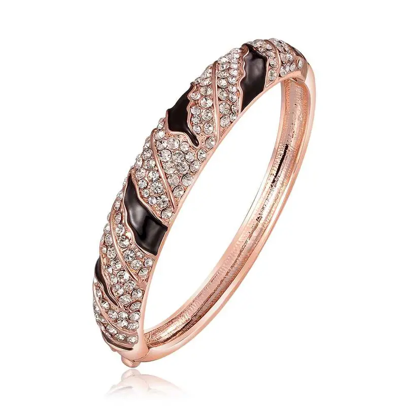 Jewelry 18K Gp Cuff Black And White Button Women Bracelet Bangle Pulseiras Femininassmtpz 67 1