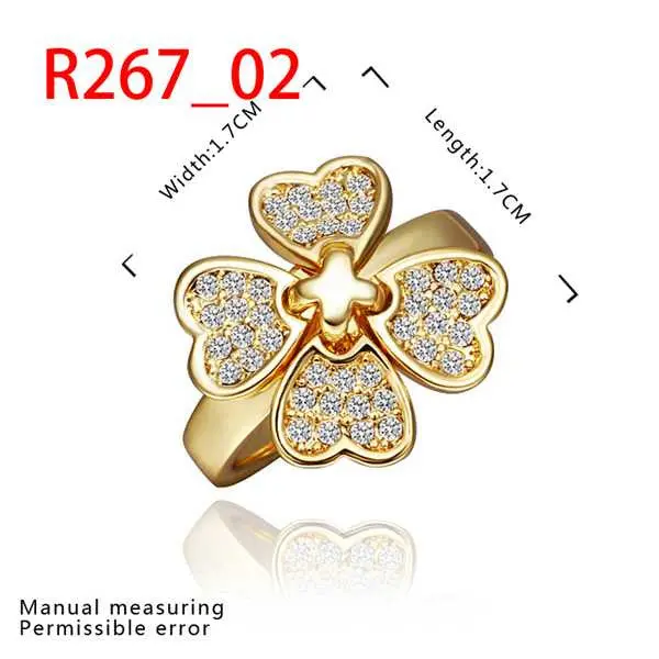 Jewelry 18K Gp Four Flower Rings Ring267 1