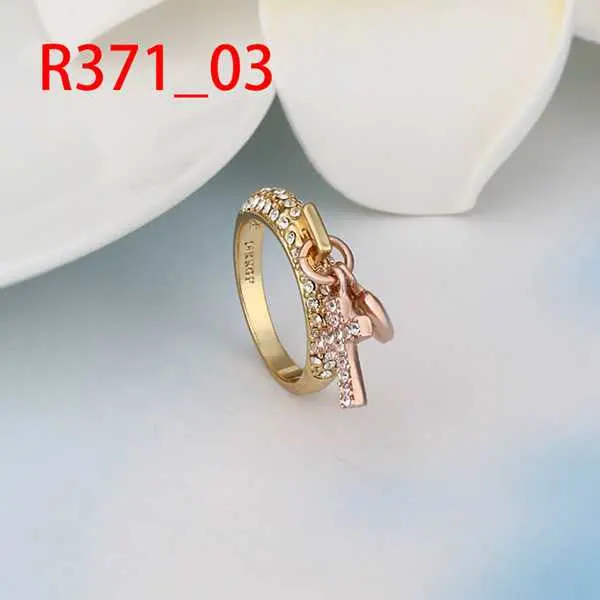 Jewelry 18K Gp Heart And Cross Rings Ring371 2
