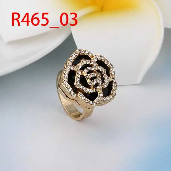Jewelry 18K Gp Yellow Edge Black Rings Ring465 2