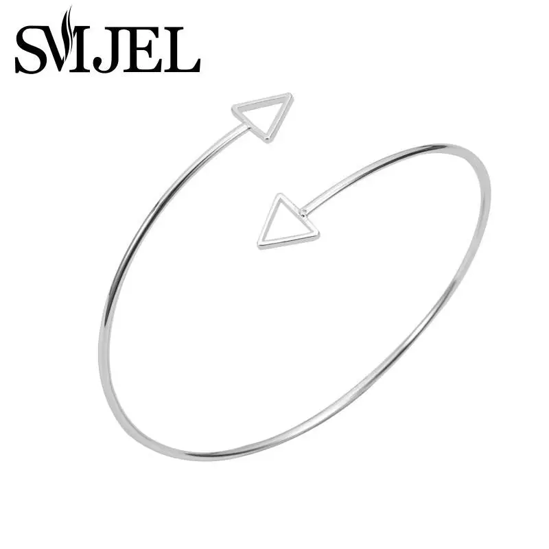 Jewelry Adjustable Silver Plated Triangle Bangle Bracelets Arrow Bracelet G018 2