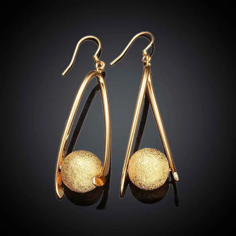 Jewelry Ball Dangle Drop Earrings 18K Gp Zircon Earing Brincosskge 34 1