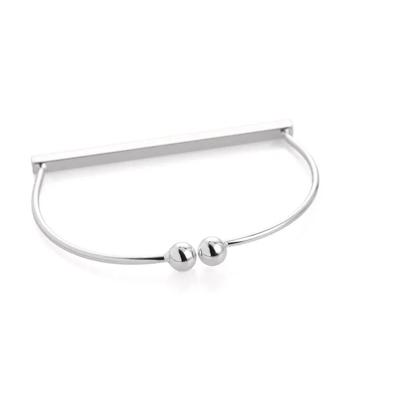 Jewelry Bangles Gold And Silver Simple Horizontal Bar Stick Thin Wire Bangle Bracelet 30Pcs-G034 1