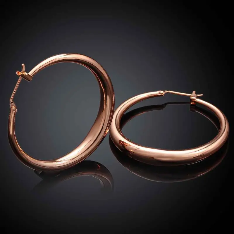 Jewelry Casual Round Hoop Earrings 18K Gp Zircon Earing Brincosskge 31 2