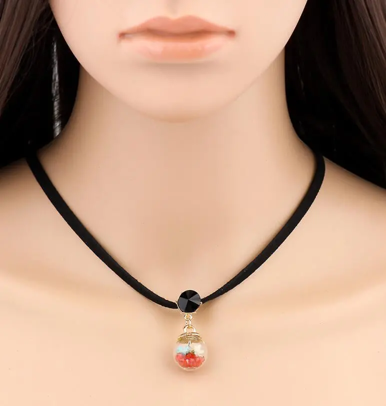 Jewelry Collares Dry Flowers Glass Necklacependant Vintage Choker Necklace Jewelry Psxl048 1