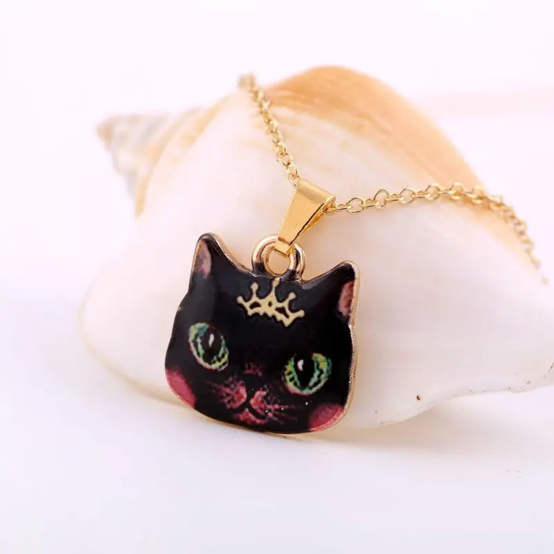 Jewelry Colorful Cute Kitty Animal Necklace Lovely Cat Necklace Oxl006 2