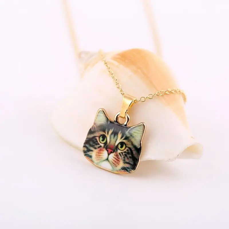 Jewelry Colorful Kitty Animal Necklace Lovely Cat Necklace Oxl008 1