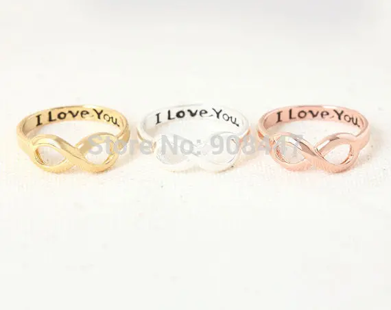 Jewelry Cubic I Love You Infinity Ring - Silver Infinite I Love You Letter Rings,Midi Rings 1