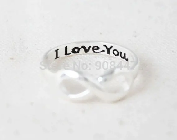 Jewelry Cubic I Love You Infinity Ring - Silver Infinite I Love You Letter Rings,Midi Rings 3