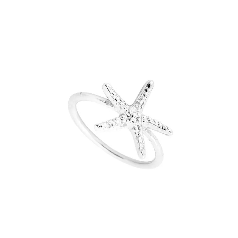 Jewelry Cute Simple Starfish Ring Openwork Ring Star Ring R095 3