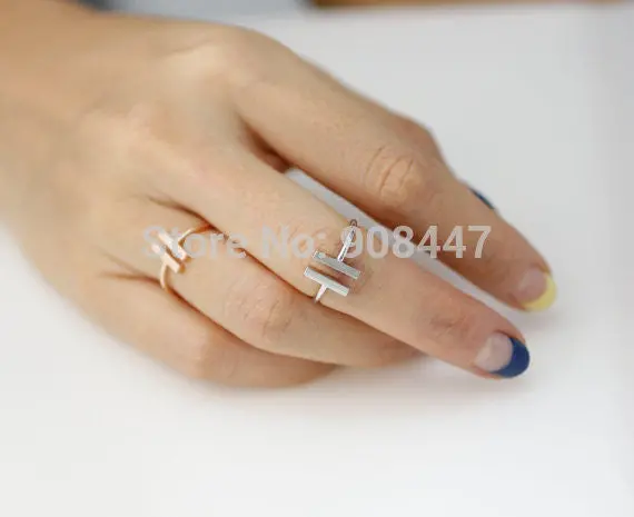 Jewelry Cute Unique Bar Adjustable Ring,Simple Double Bar Ring R115 3