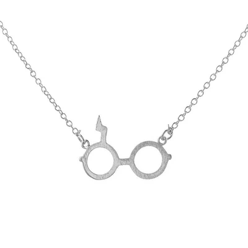 Jewelry Gold Plated Necklace Lightning Glasses With Scar Necklace Jewelry 10Pcs-N182 2