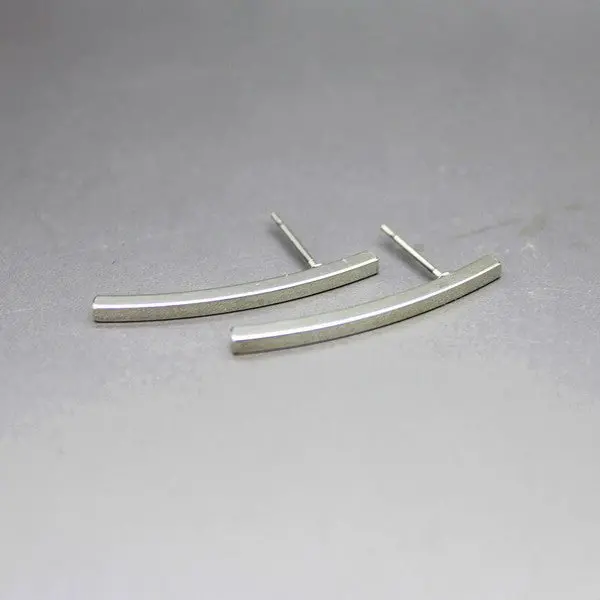 Jewelry Gold Silver And Rose Gold Curved Bar Stud Earrings Simple Bar Earrings S080 2