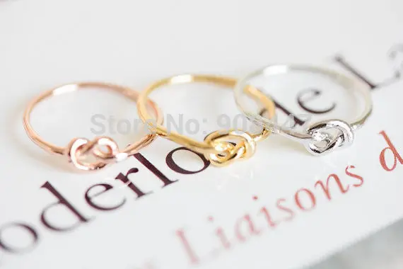 Jewelry Gold Silver Simple Knuckle Heart Knot Rings Gold Rings 1