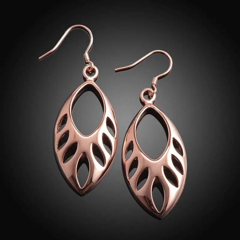 Jewelry Hollow Drop Water Earrings 18K Gp Zircon Earing Brincosskge 33 2